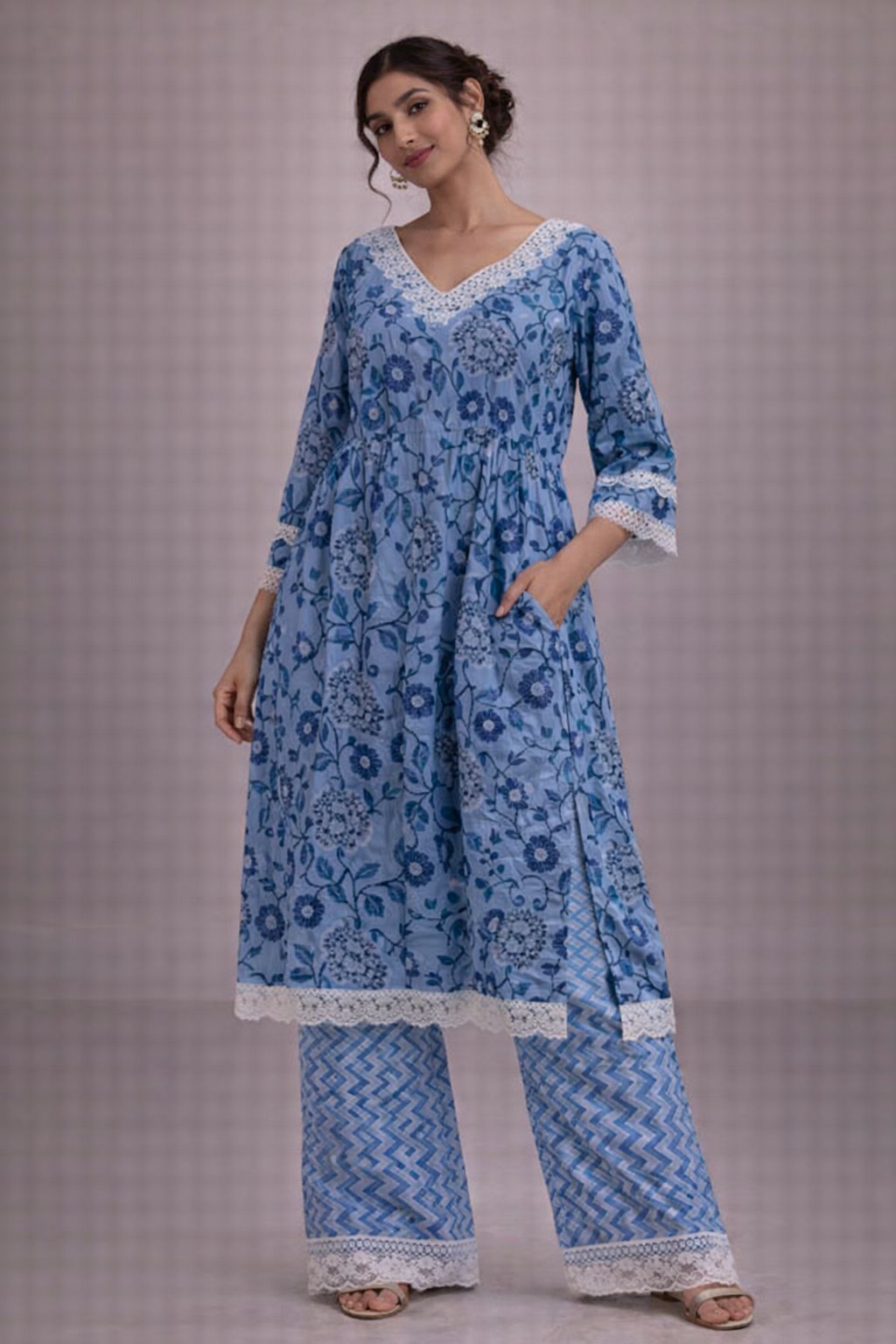 Blue Blossom suit Set