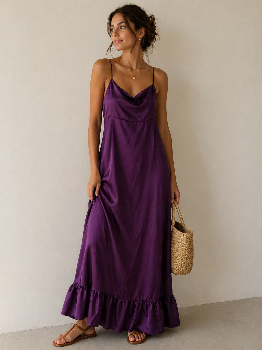 Purple Satin Elegance