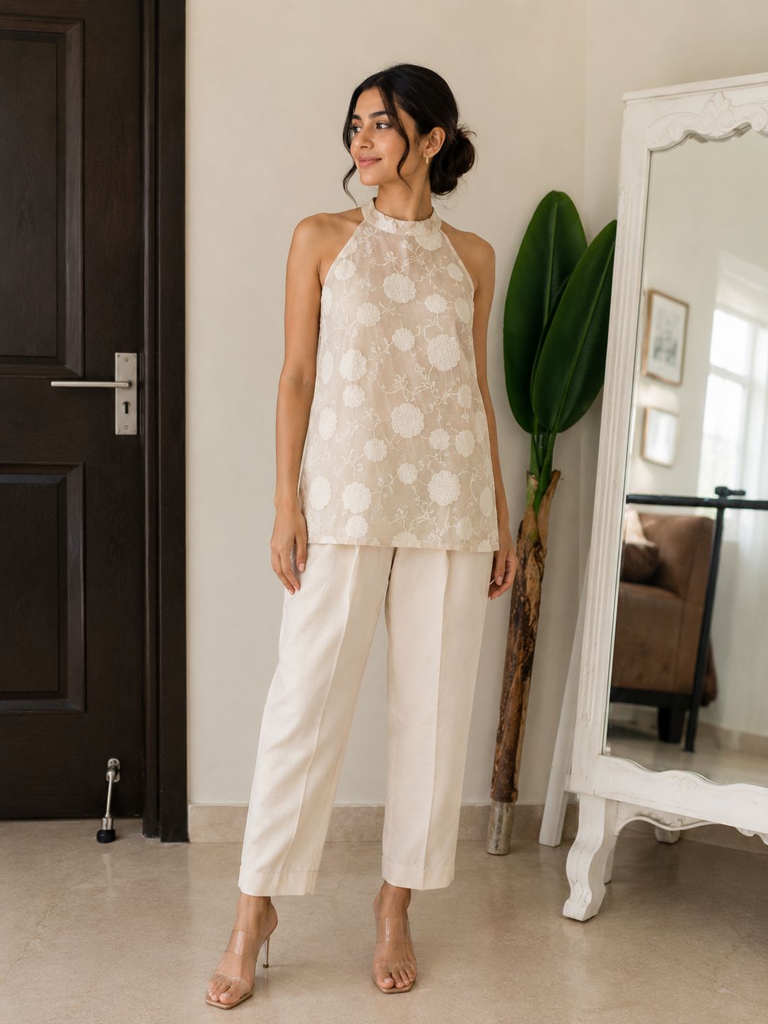 Off-white Aura Top/Pant Set