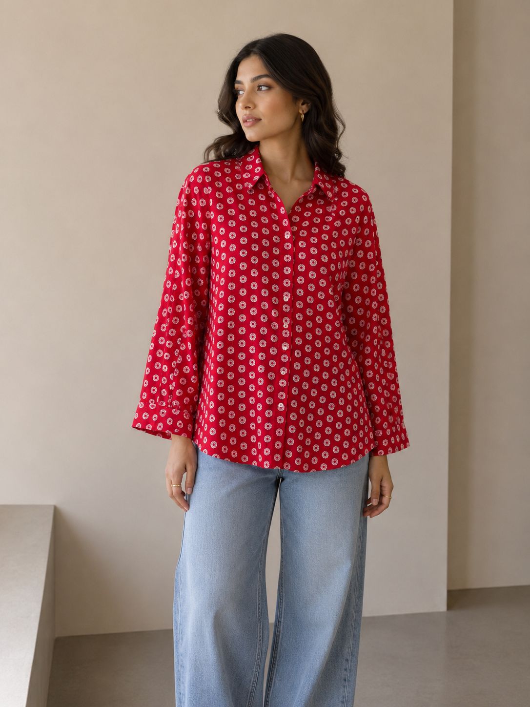 Crimson Bloom Shirt