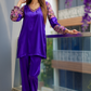 Royal purple satin ensemble