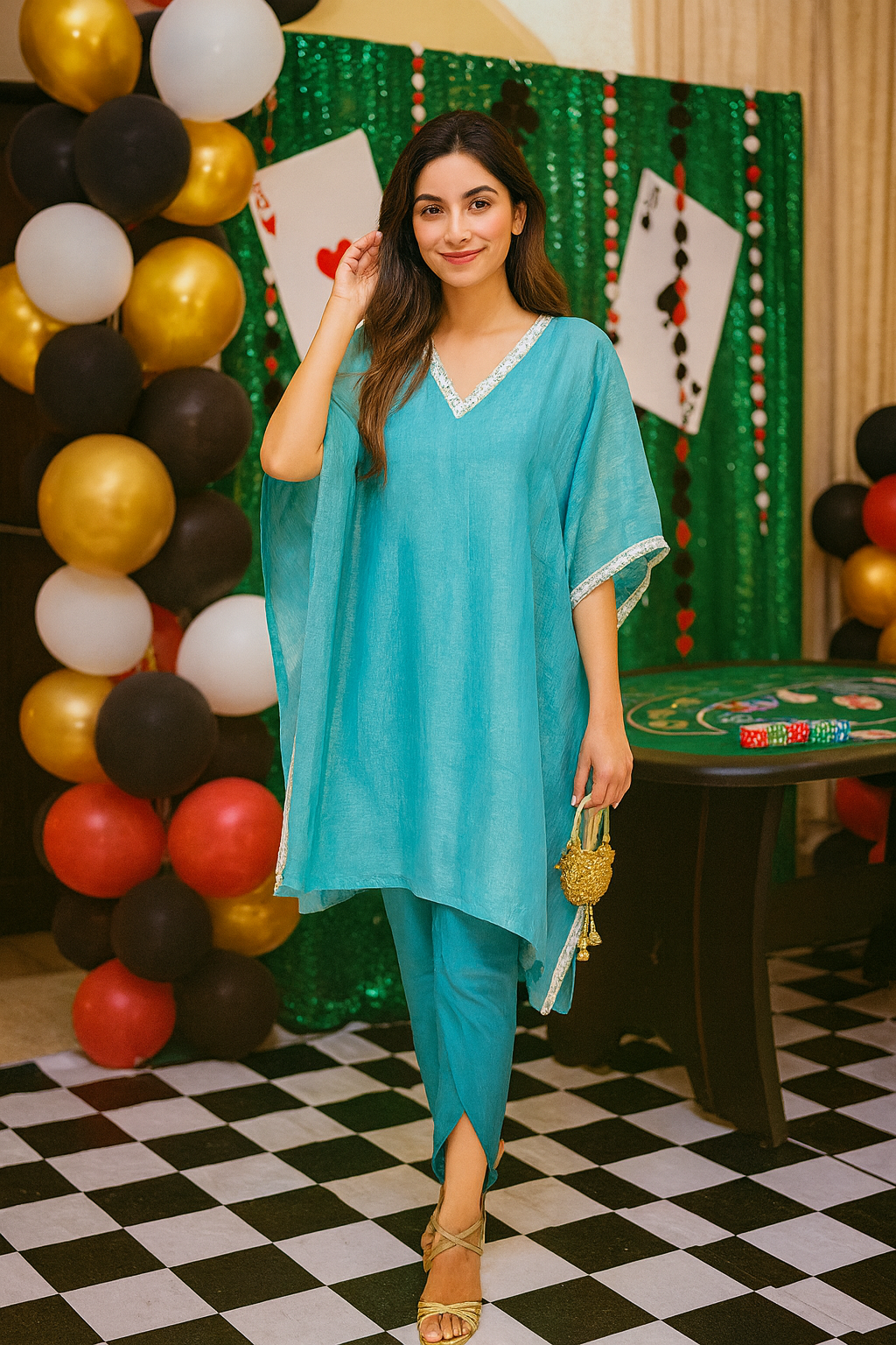 Aqua Breeze Kaftan Set