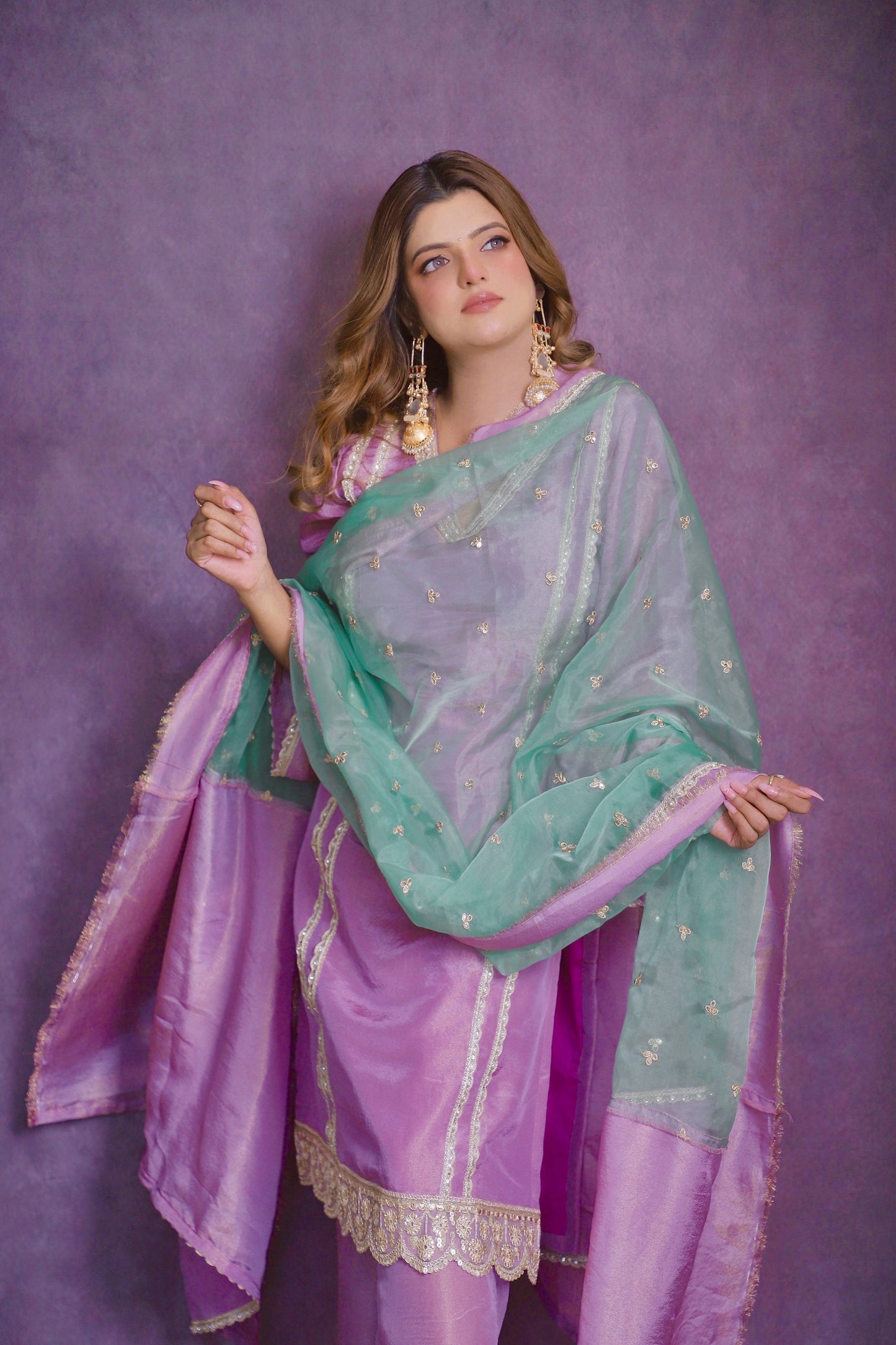 Lavender Organza Elegance Suit Set
