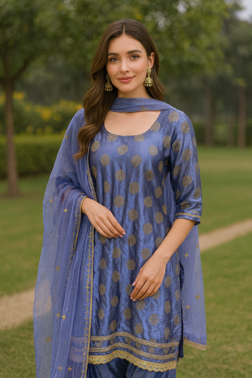 Midnight Charm Zari Suit Set