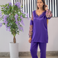 Royal purple satin ensemble