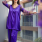 Royal purple satin ensemble