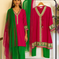 Fuchsia Garden Embroidered Suit Set