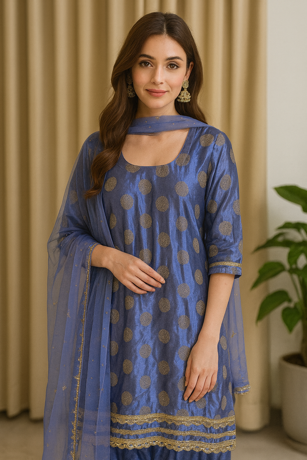 Midnight Charm Zari Suit Set