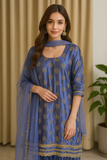 Midnight Charm Zari Suit Set