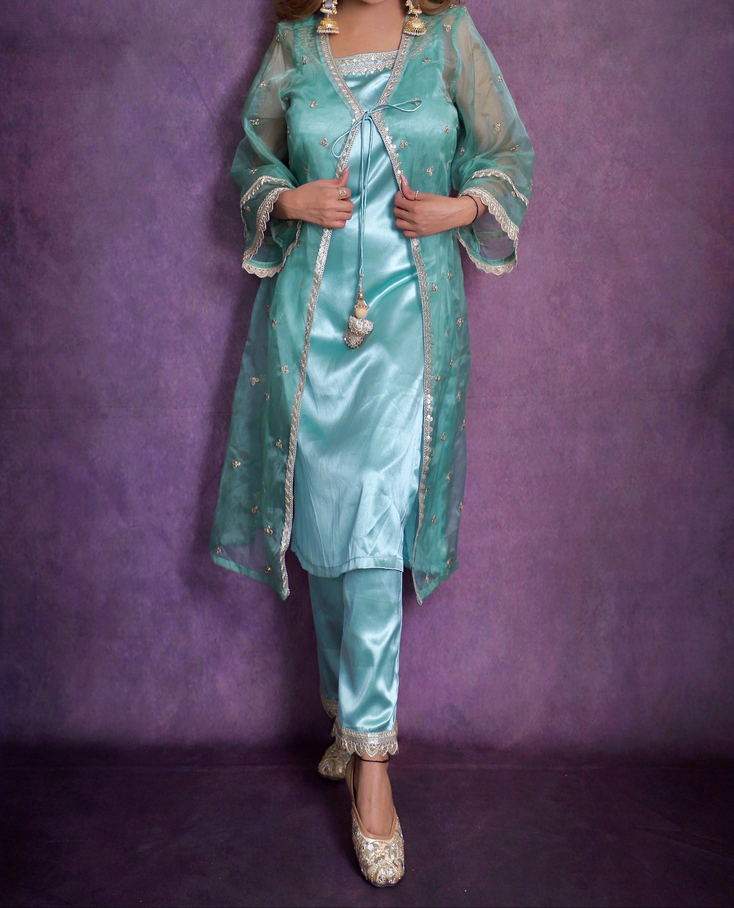 Mint Dream Organza Suit Set