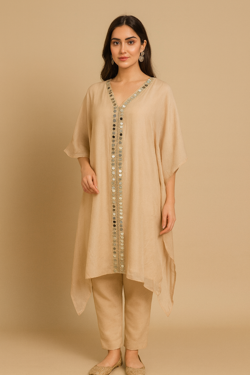 Champagne Mirror Kaftan Set