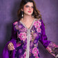 Royal Orchid Silk Embroidered Suit Set