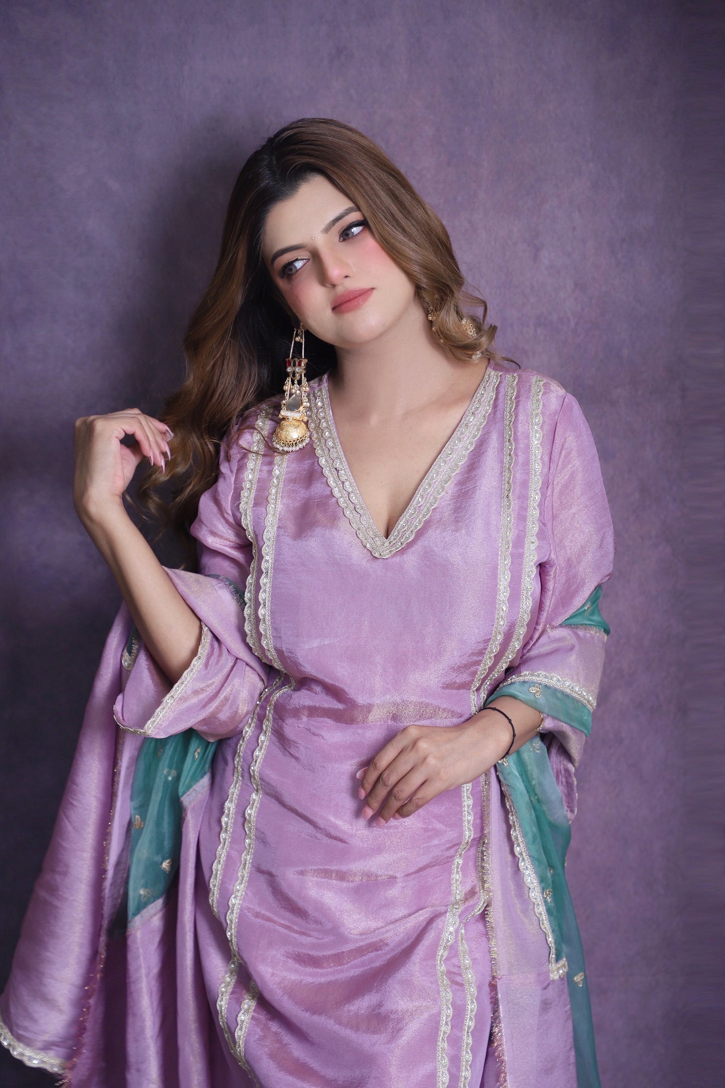 Lavender Organza Elegance Suit Set