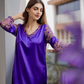 Royal purple satin ensemble