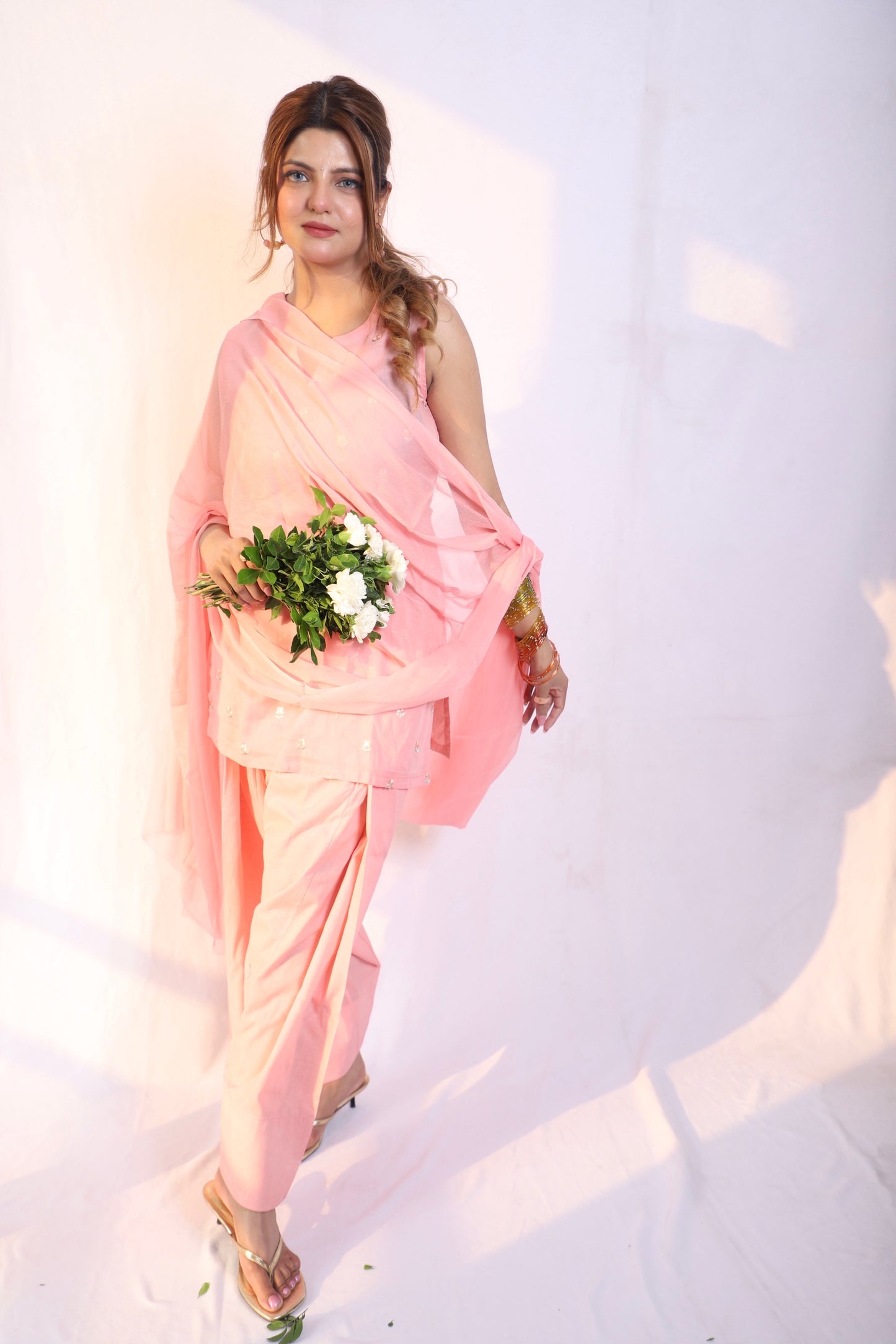 Small Floral Embroidery Mul Cotton set