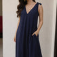 Midnight Grace Tie-Shoulder Dress