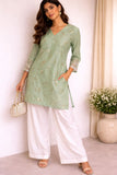 Mint Grace Embroidered Kurti
