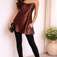 Mocha Shine Satin Kurti