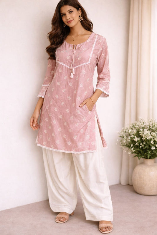 Rose Whisper Kurti
