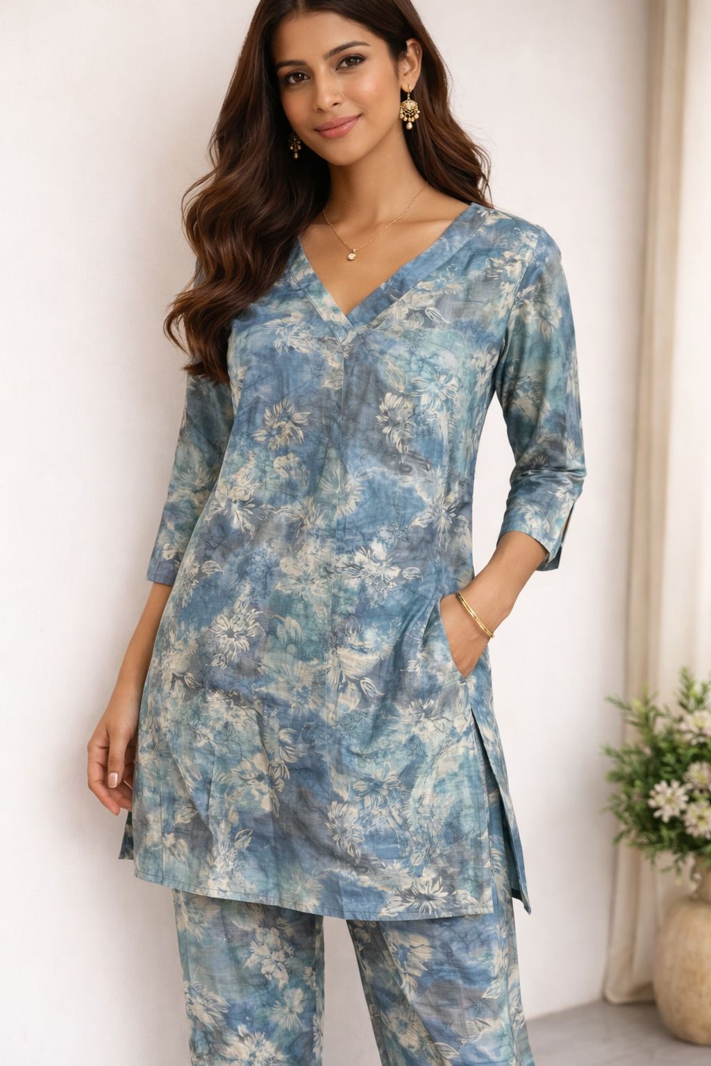 Azure Bloom Kurti