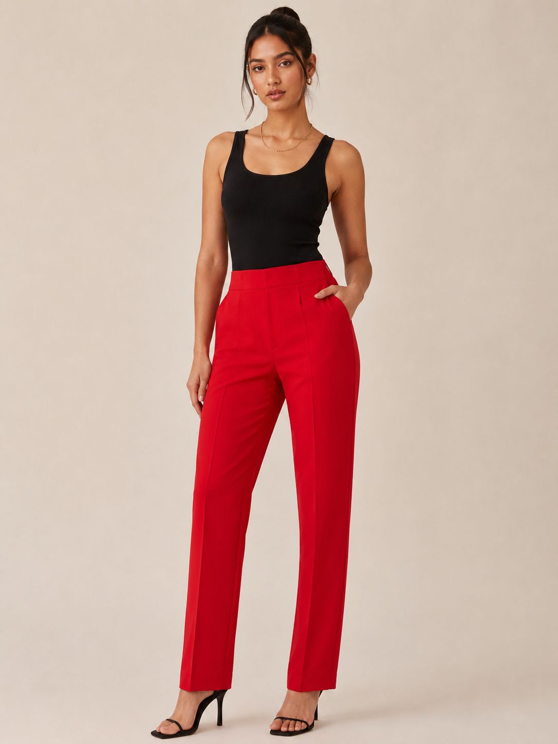 Red & Beige colour pant