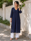 Navy V-neck kurti