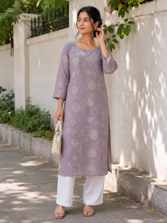 Motif Lavender Kurti