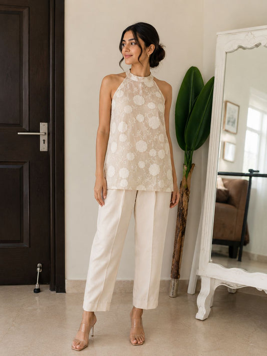 Off-white Aura Top/Pant Set