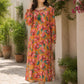 Sunset Floral Digital print Crepe Kaftan