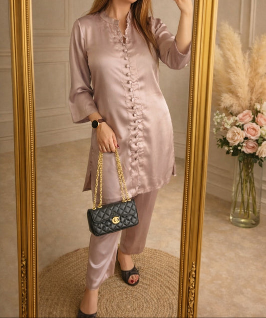 Blush Satin Co-Ord Set