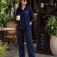 Navy Blue Cotton Co-ord Set